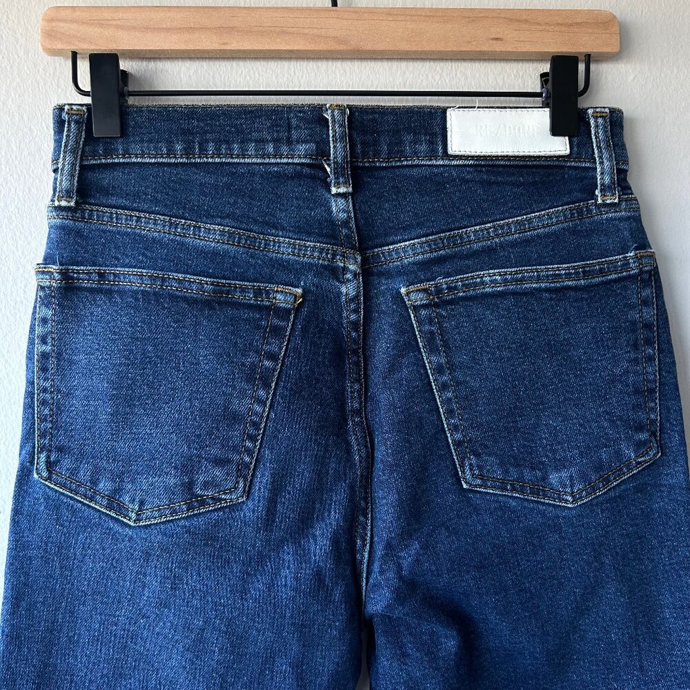 RE/DONE 90s High Rise Straight Jeans Women 27 Cropped Ankle Denim - Picture 5 of 10